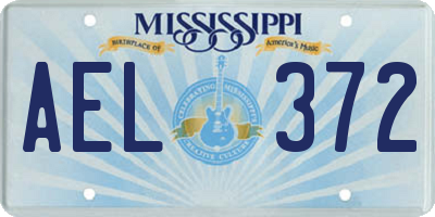 MS license plate AEL372