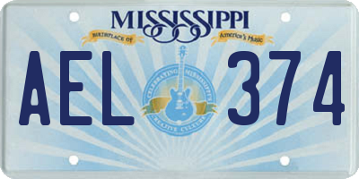 MS license plate AEL374