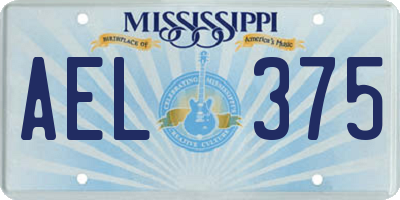 MS license plate AEL375