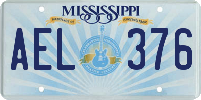 MS license plate AEL376