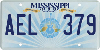 MS license plate AEL379