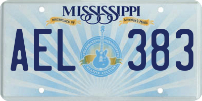 MS license plate AEL383