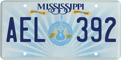 MS license plate AEL392