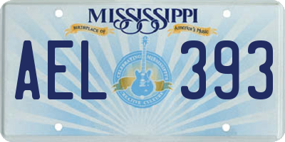 MS license plate AEL393