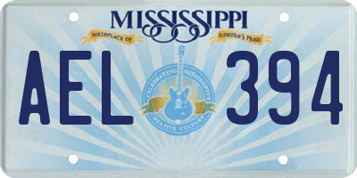 MS license plate AEL394