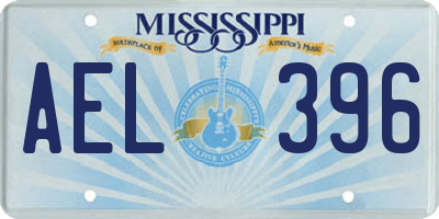 MS license plate AEL396