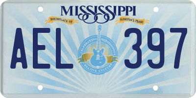 MS license plate AEL397