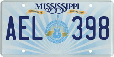 MS license plate AEL398
