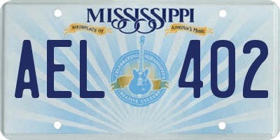 MS license plate AEL402