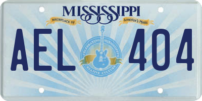 MS license plate AEL404