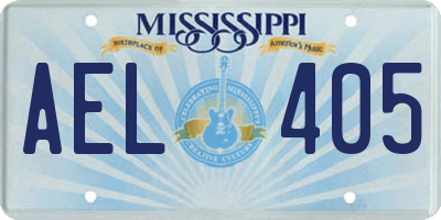 MS license plate AEL405