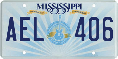 MS license plate AEL406