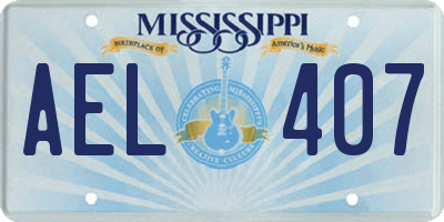 MS license plate AEL407