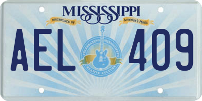 MS license plate AEL409