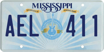 MS license plate AEL411