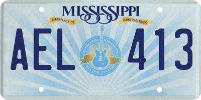 MS license plate AEL413