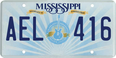 MS license plate AEL416