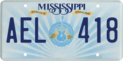 MS license plate AEL418