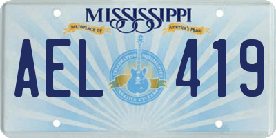 MS license plate AEL419