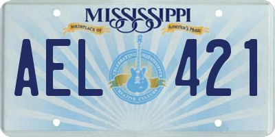 MS license plate AEL421