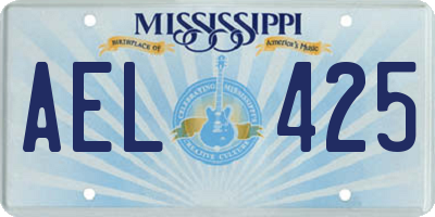 MS license plate AEL425