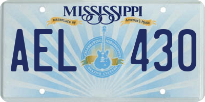 MS license plate AEL430