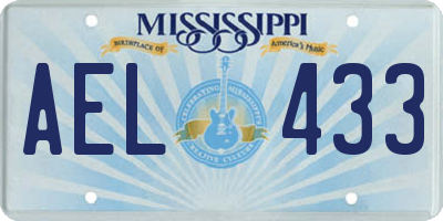 MS license plate AEL433