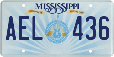 MS license plate AEL436