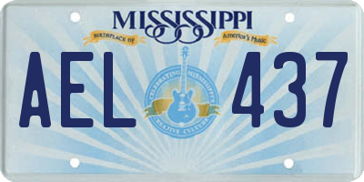 MS license plate AEL437