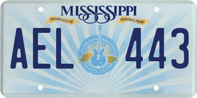 MS license plate AEL443