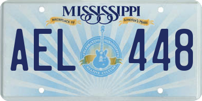 MS license plate AEL448