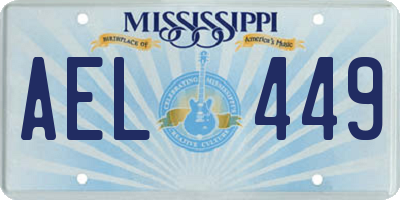 MS license plate AEL449