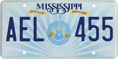 MS license plate AEL455