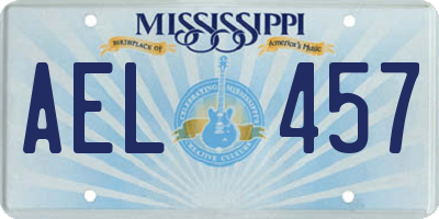 MS license plate AEL457