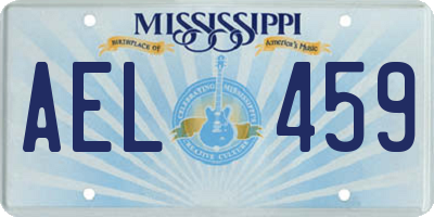 MS license plate AEL459