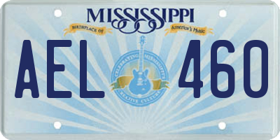 MS license plate AEL460