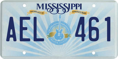 MS license plate AEL461