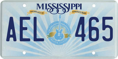 MS license plate AEL465
