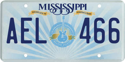 MS license plate AEL466