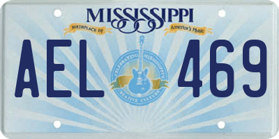 MS license plate AEL469