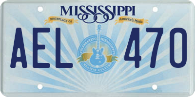 MS license plate AEL470