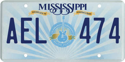 MS license plate AEL474