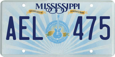 MS license plate AEL475