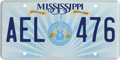 MS license plate AEL476