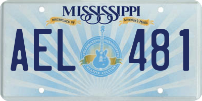 MS license plate AEL481