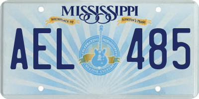 MS license plate AEL485