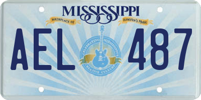 MS license plate AEL487