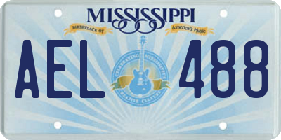 MS license plate AEL488