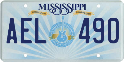 MS license plate AEL490