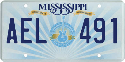 MS license plate AEL491
